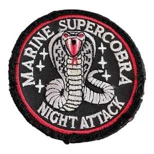 US MARINES Thread Patch AH-1 Super Cobra Night Attack Badge Embroidered Chevron
